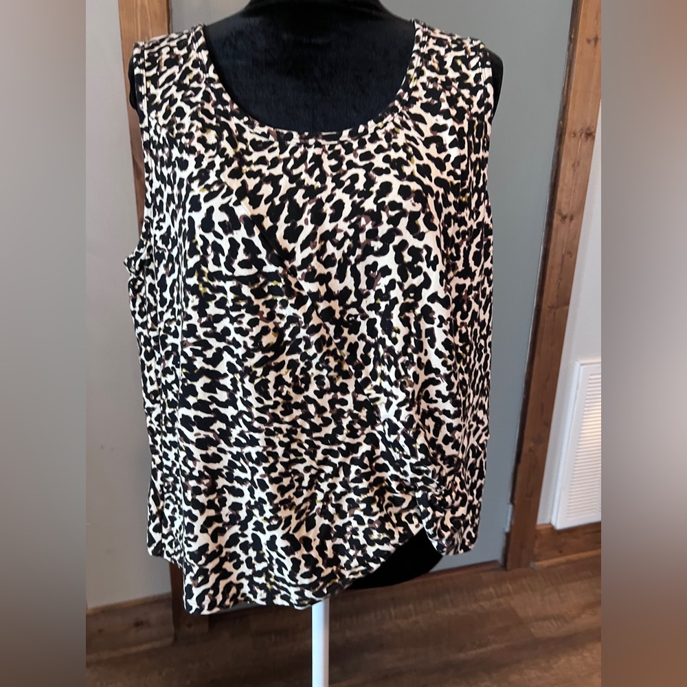 Cabi Knotty Tank Leopard Animal Print Top Size CL
